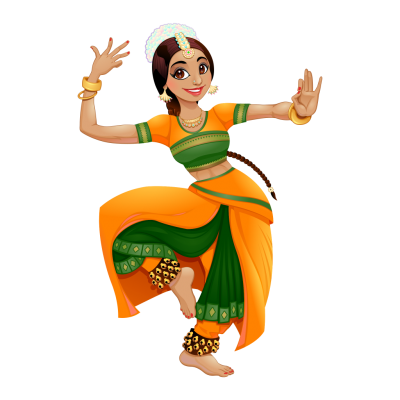 Indian Outfit And Dancing Girl Design Png Transparent PNG Images