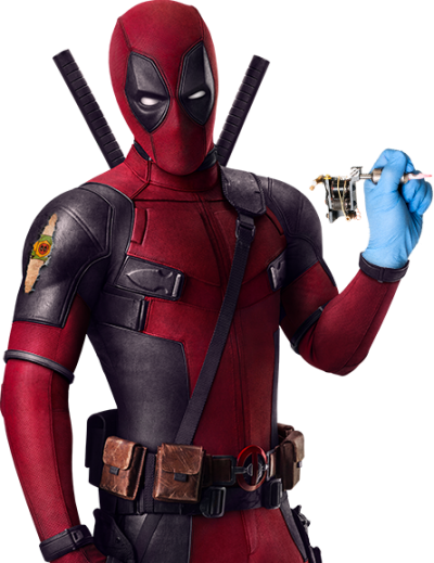 Deadpool Character With Pencil In Hand Transparent Png PNG Images