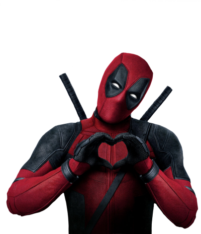 Deadpool Making A Heart With Her Hand Free Transparent PNG Images