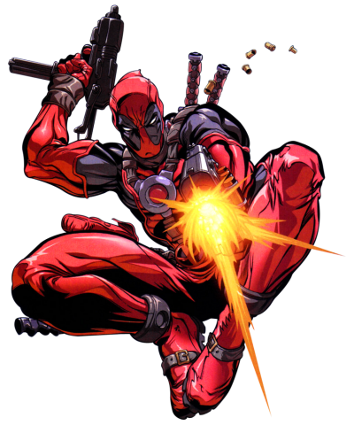 Strong Deadpool With Fire Shot Png PNG Images