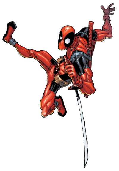 Swinging A Sword in Air Deadpool Png Transparent PNG Images