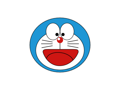 Doraemon face clipart photo pencil and in color png
