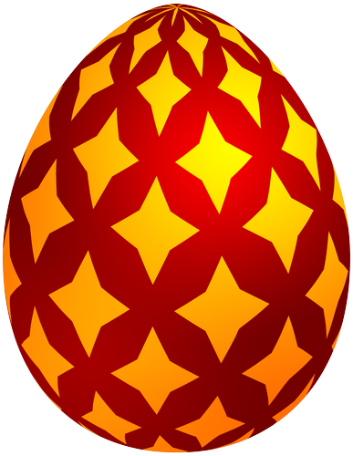 Red Easter Egg With Stars Png PNG Images