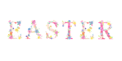 Floral Easter Transparent Written PNG Images