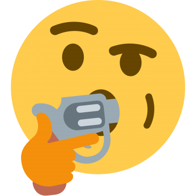 With A Gun in His Mouth Emoji Transparent Background PNG Images