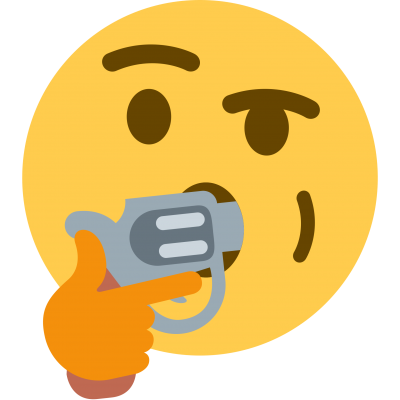 With A Gun In His Mouth Emoji Transparent Background PNG Images