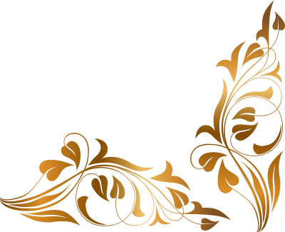 Gold Embroidered Digital Floral Transparent Background PNG Images