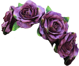 Green Leaf With Purple Flower Crown Hd Png PNG Images