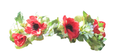 Red White Leaf Flower Crown Png PNG Images