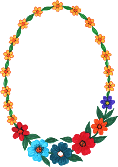 Hq flower frame image oval picture hd png
