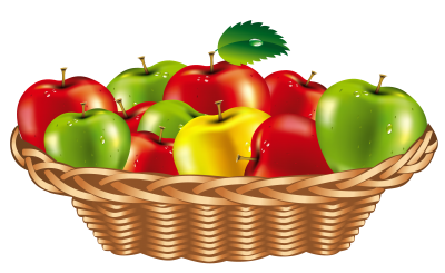 Green, Red, Yellow, Colorful Apples In Basket, Fruit Background Transparent PNG Images
