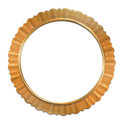 Circle Antique Gold Photo Frame Png Transparent PNG Images