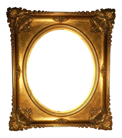 Oval Gold Frame Transparent Background PNG Images
