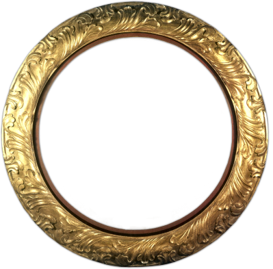 Pattern Oval Gold Frame Transparent Background PNG Images
