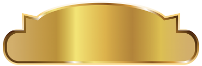 Wide Large Gold Nameplate Transparent Background PNG Images