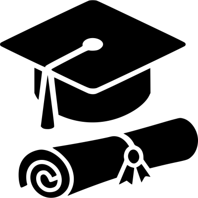 Black image, diploma and graduation cap icon transparent photos png