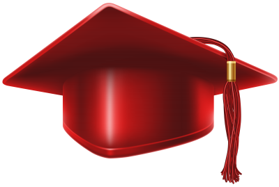 Red bright digital graduation cap picture png clipart file