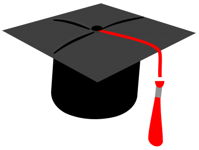 Red fringed graduation cap background transparent png