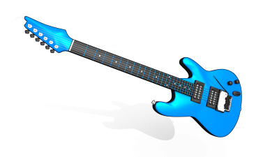 Drawing Blue Electric Guitar Png Download PNG Images