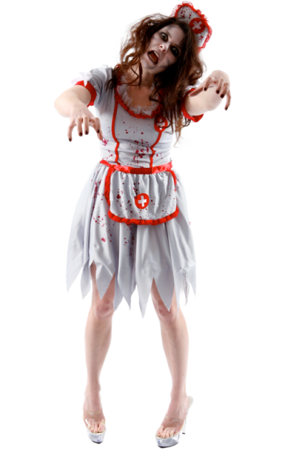 Plus Size Zombie Nurse Halloween Costumes Png PNG Images