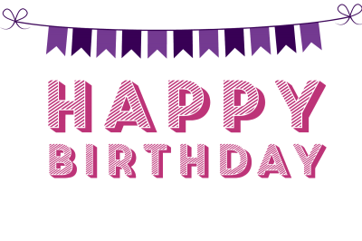 Happy Birthday Png Hd Download Lettering With Purple Decoration, Cake, Fun, Happiness, Age, Year PNG Images