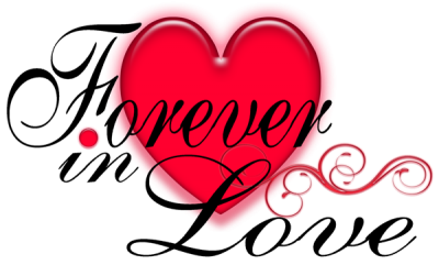 Forever in Love Text Message With Red Heart Png PNG Images