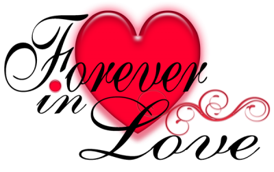 Forever In Love Text Message With Red Heart Png PNG Images