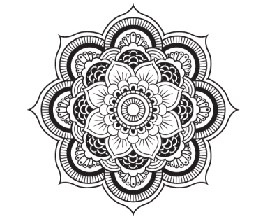 Coloriage De Mandala Fleur Oriental Pour Colorier Png PNG Images