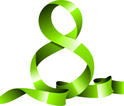 March 8 Green Glossy Design Png PNG Images
