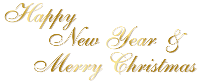 Golden Happy Merry Christmas New Year Transparent Background PNG Images
