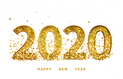 Silvery Golden 2020 Happy New Year Clipart Png PNG Images