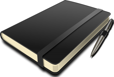 High Quality Black Notebook With Pen Transparent Png PNG Images