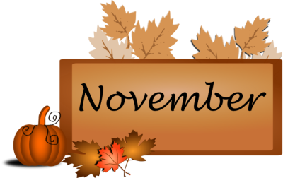 November With Leaf And Pumpkin Png PNG Images