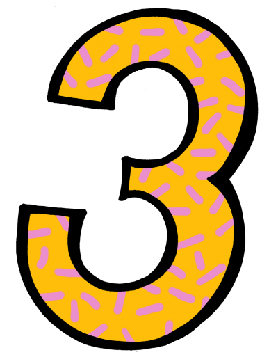 Cartoon Three Number 3 Transparent PNG Images