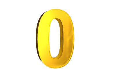 Golden 0 Number Png PNG Images