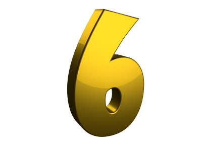 Golden 6 Number Free Png PNG Images