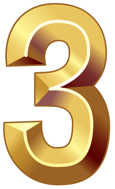 Golden Number 3 Png Clipart PNG Images