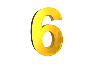 Golden Number 6 Png PNG Images