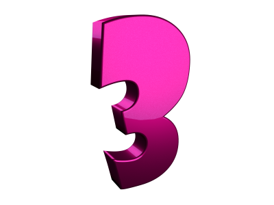 Numbers Three For Kids, Pink 3 Png PNG Images