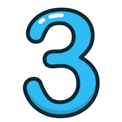 3 Blue Number Png Images PNG Images