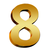 Golden Eight Number Png 8 PNG Images