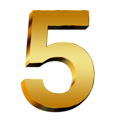 Golden Number Five Clipart Png Images PNG Images