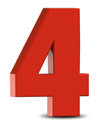 Red Bold Four Number 4 Free Png PNG Images