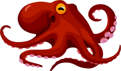 Red Octopus Clipart Transparent PNG Images