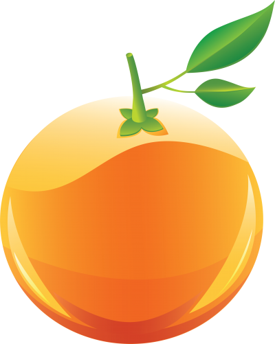 Graphic illustration of whole oranges with green leaves transparent background clipart file png
