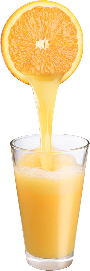 Orange juice flowing from a round slice png free best 