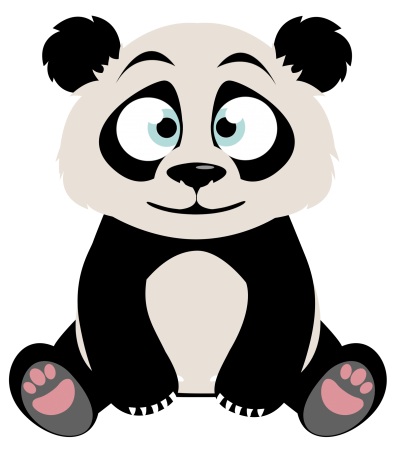 Confused Sitting Panda HD Clipart Background, Cartoon Character PNG Images