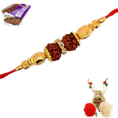 Gold Rudraksha Rakhi, Rakhdim Png PNG Images