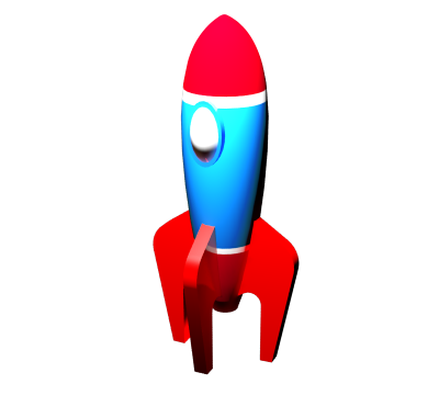 Red blue rocket drawing png high quality