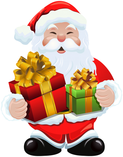 Santa Claus Holding Gift Packages Background Transparent PNG Images
